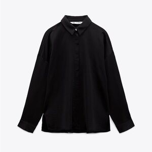 Zara black satin effect shirt